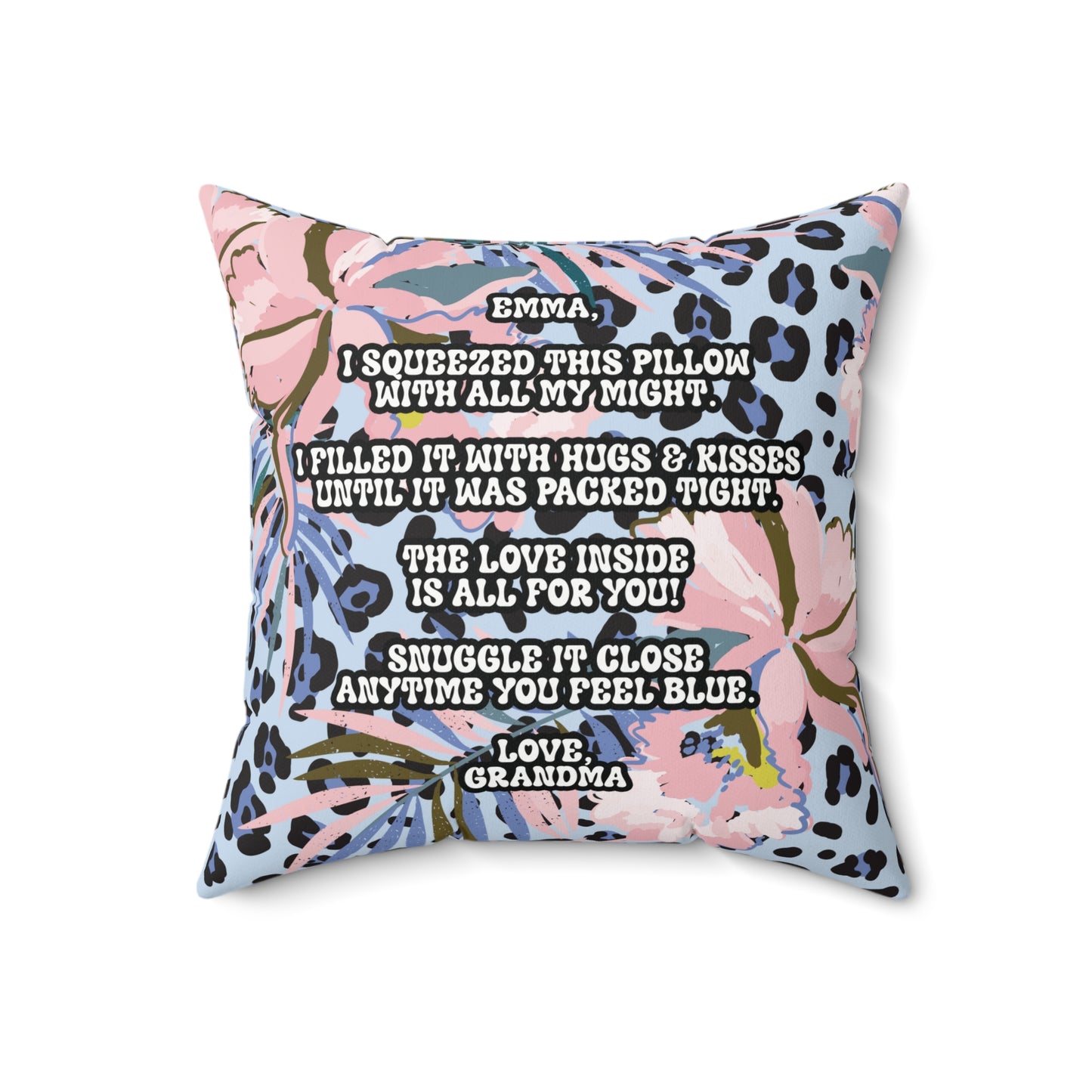 Granddaughter Leopard Pillow With Love From Grandma Home Decor