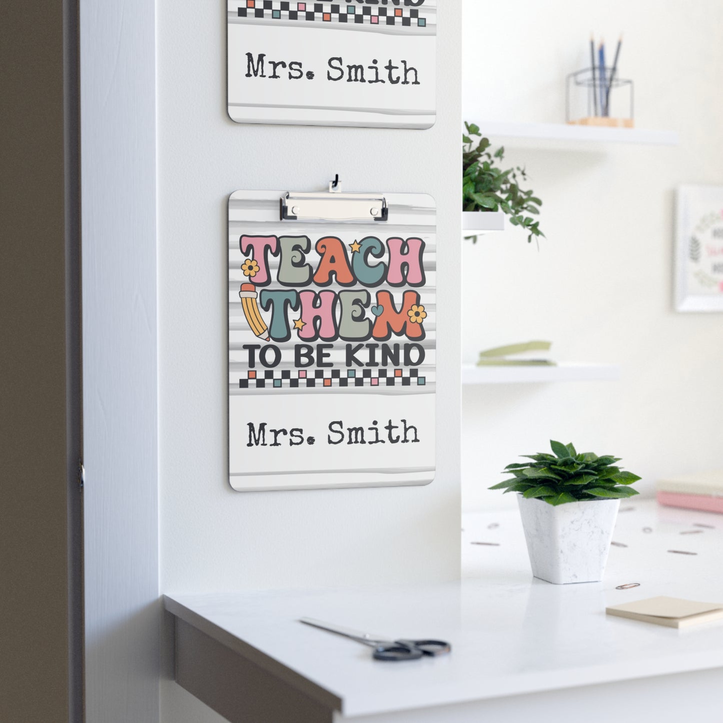 Personalized Teacher Clipboard, Teacher Appreciation Gift, Custom Monogram Clip Board, Retro, Monogram Teacher Gift, Back to School