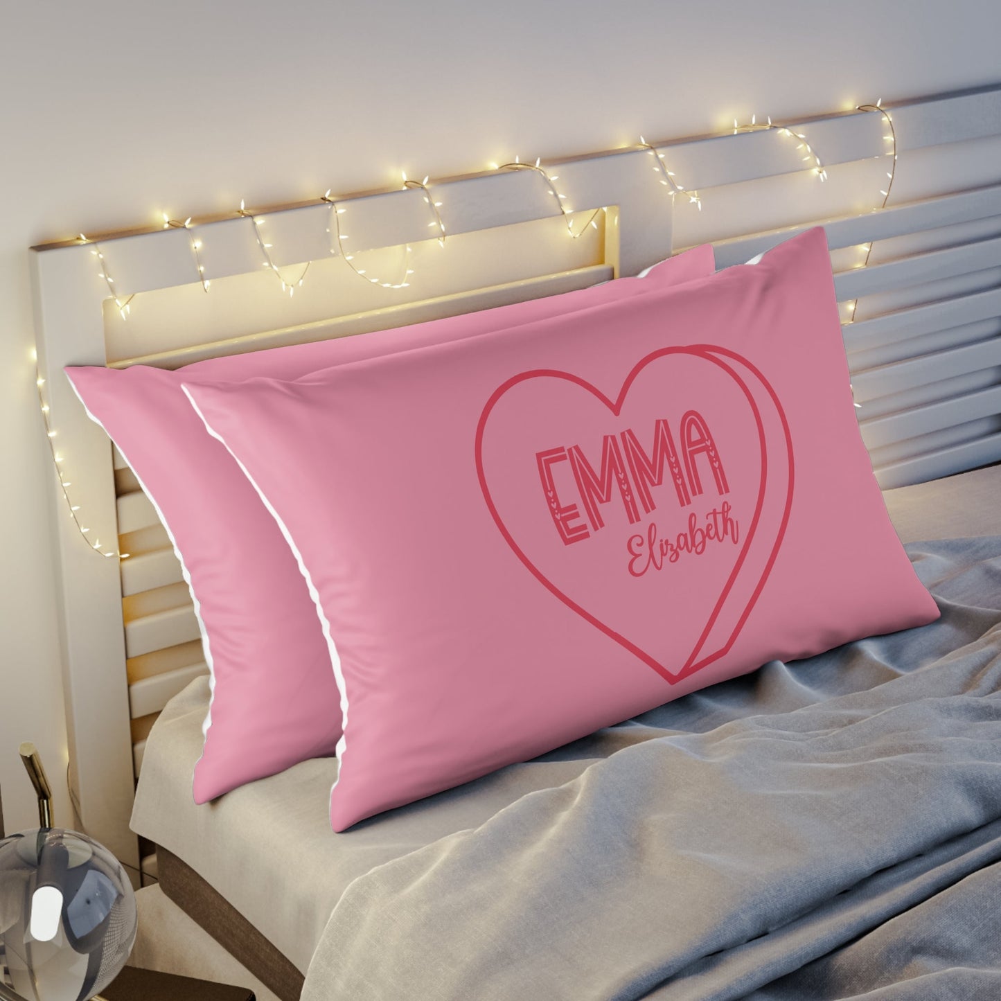 Personalized Valentines Day Heart Pillowcase Home Decor