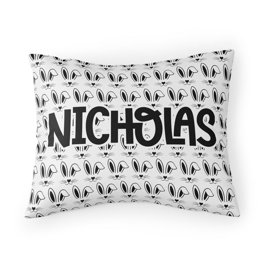 Personalized Easter Bunny Ears Pillow Case - Premium Home Decor - Just $22.50! Shop now at Nine Thirty Nine Design