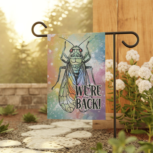 Cicada We're Back Garden Flag 2024 - Premium Home Decor - Just $21.99! Shop now at Nine Thirty Nine Design