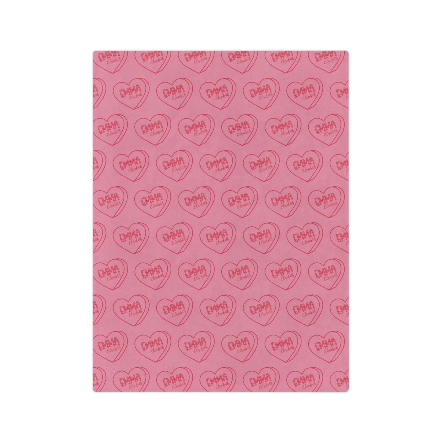 Personalized Valentine Candy Heart Velveteen Microfiber Blanket Home Decor