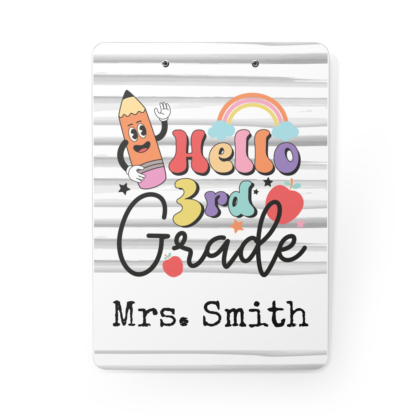 Personalized Teacher Clipboard, Teacher Appreciation Gift, Custom Monogram Clip Board, Retro, Monogram Teacher Gift, Back to School