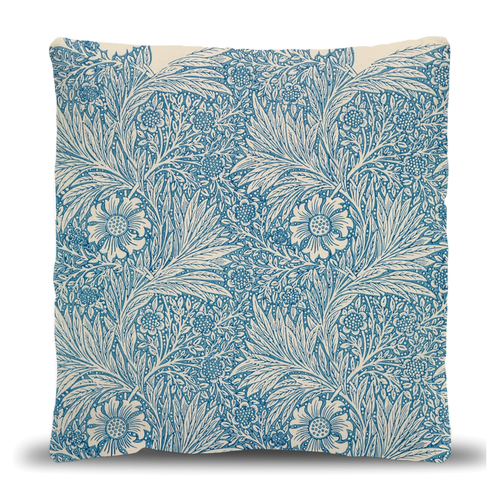 William Morris Blue Marigold Patterned Woven Pillow Pillow