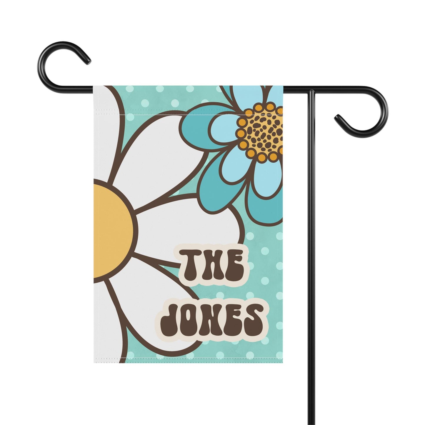 Personalized Retro Flower Garden and House Flag