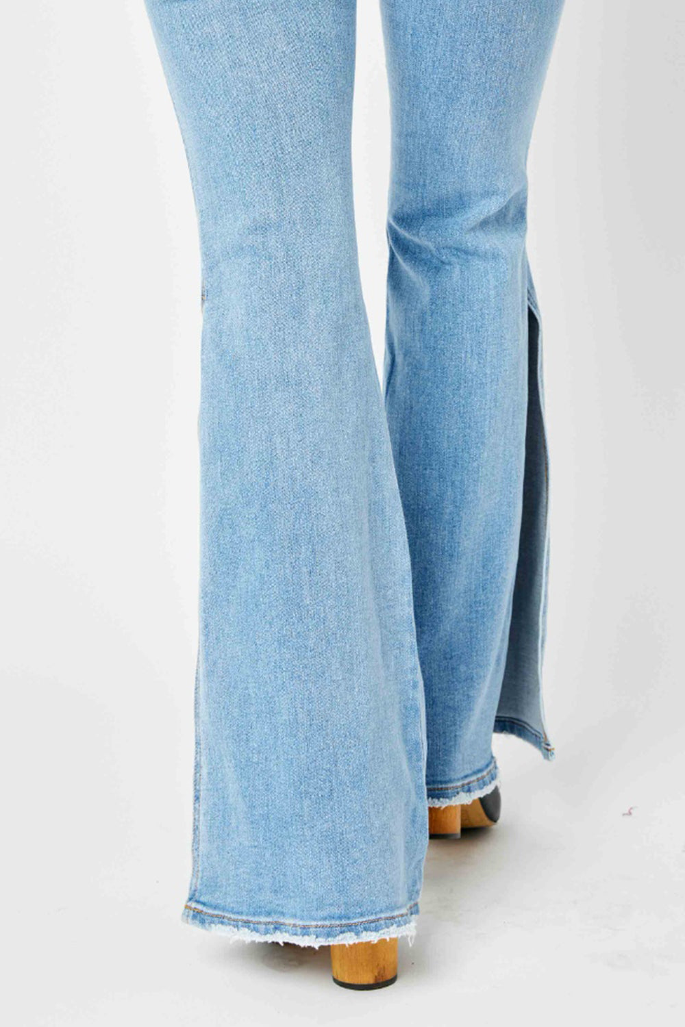 Judy Blue Full Size Mid Rise Raw Hem Slit Flare Jeans - Premium  - Just $78.88! Shop now at Nine Thirty Nine Design
