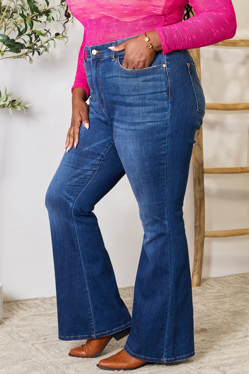 Judy Blue Full Size Flare Jeans with Pockets - Premium  - Just $64! Shop now at Nine Thirty Nine Design