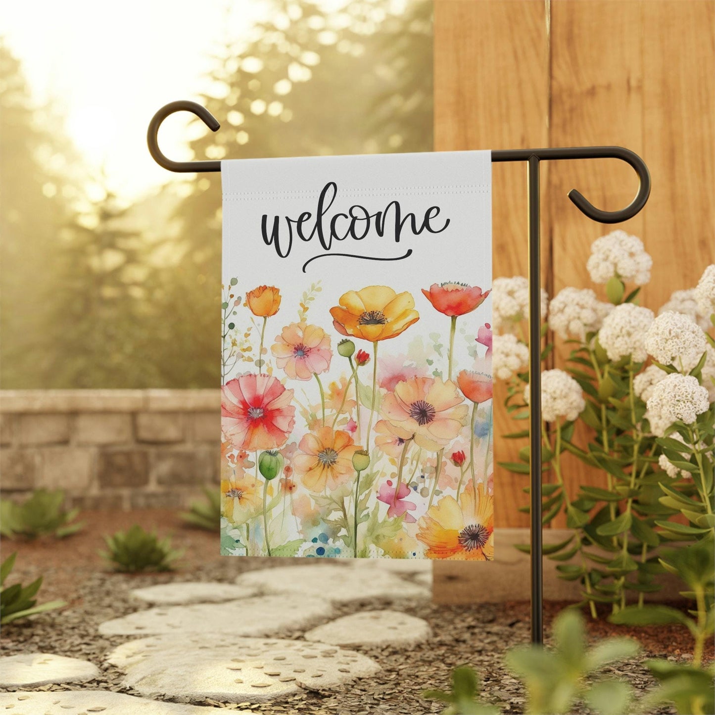 Poppy Welcome Garden Flag