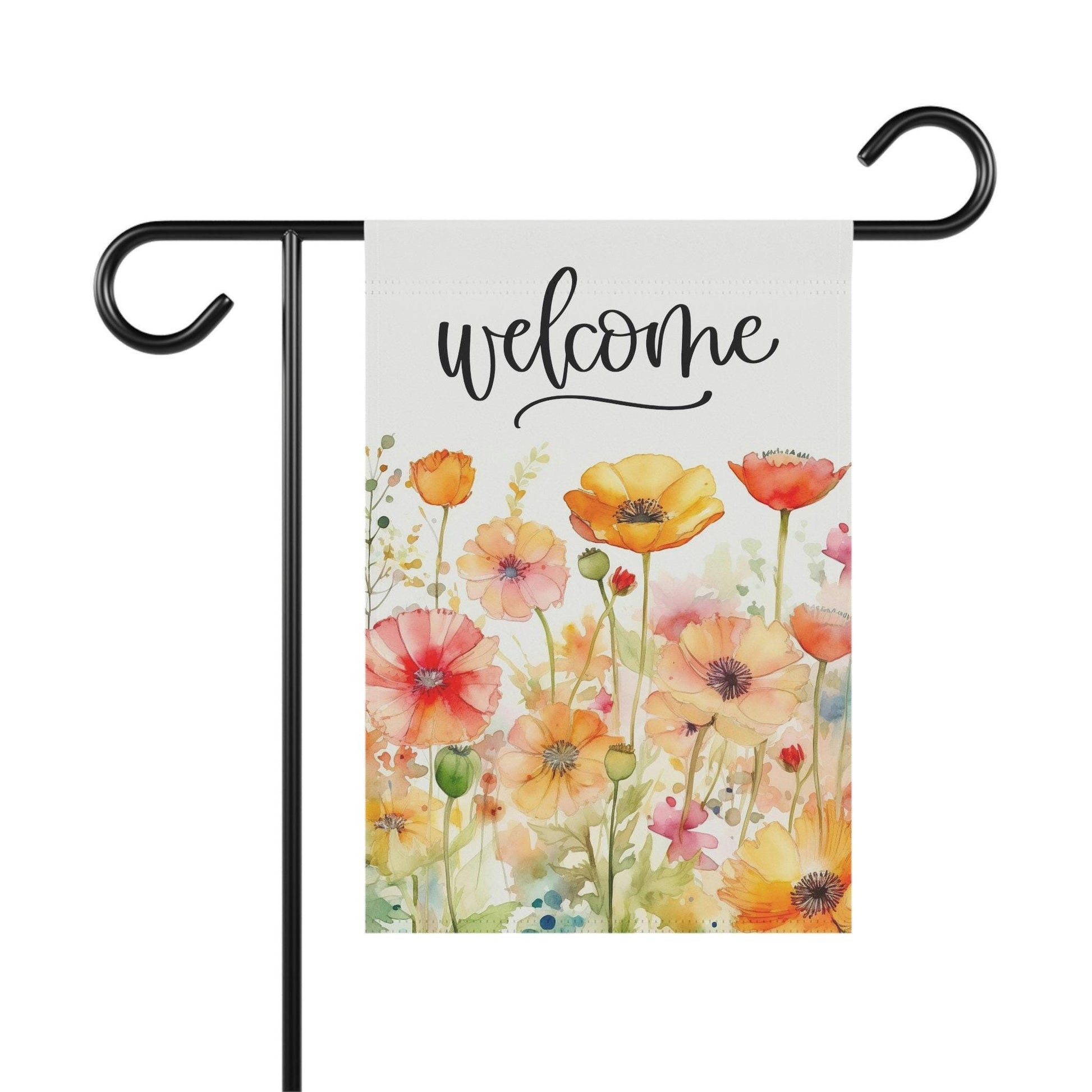Poppy Welcome Garden Flag