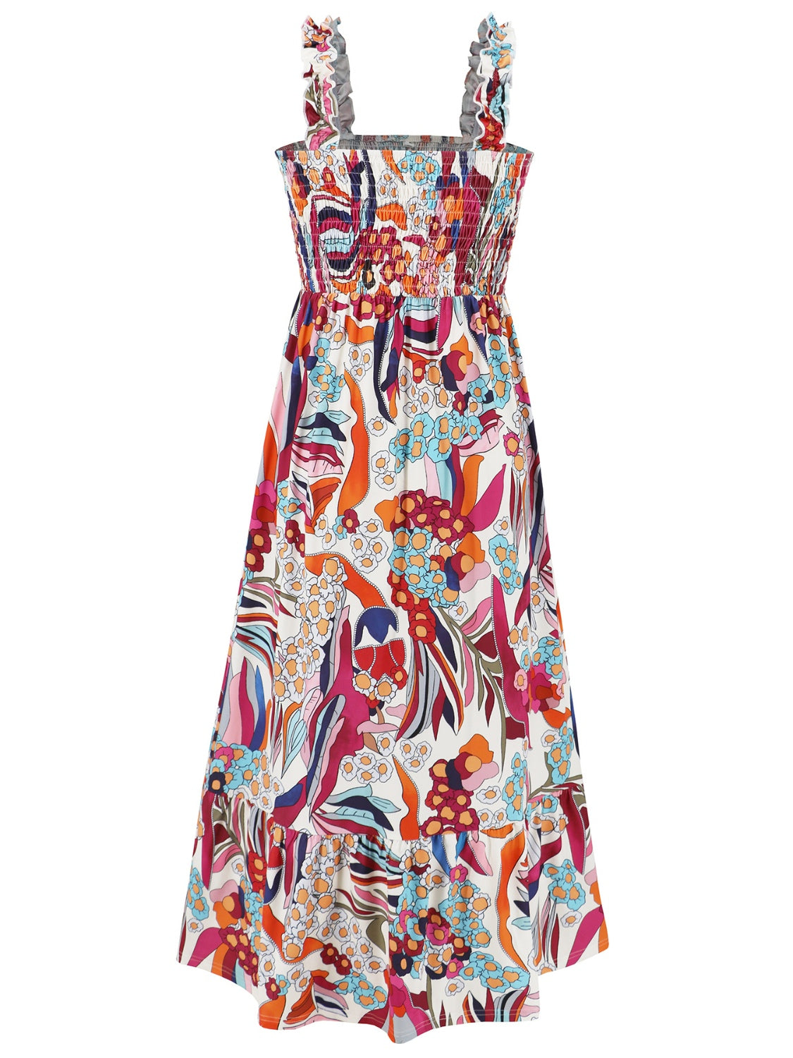 Smocked Printed Square Neck Sleeveless Dress - Premium  - Just $34.70! Shop now at Nine Thirty Nine Design