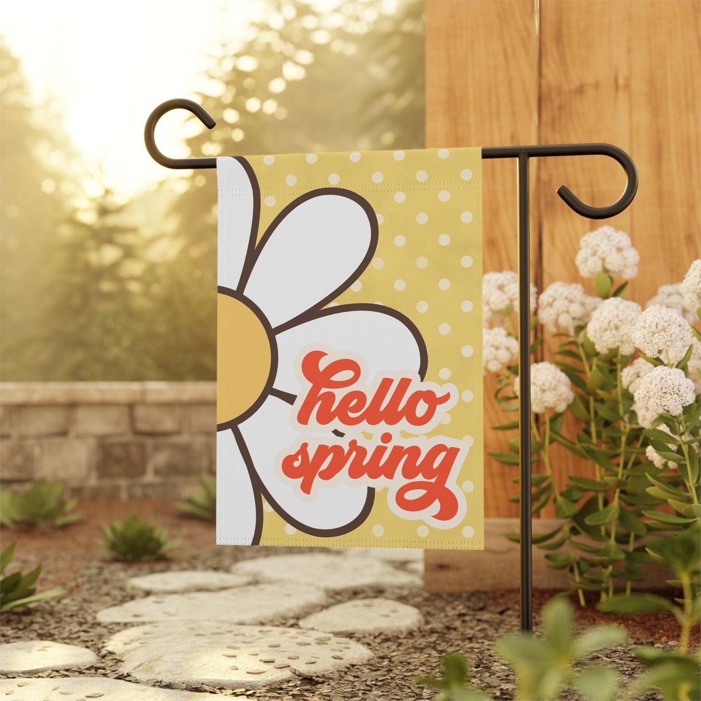 Hello Spring Daisy Garden and House Flag
