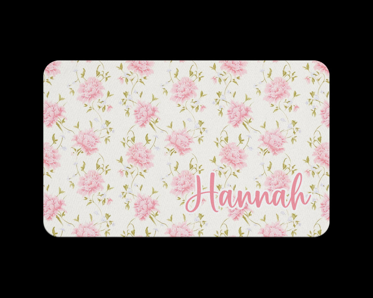 Name Desk Pad, Personalized Mouse Pad, Monogram Preppy Desk Office Decor, Large Desk Blotter, Pink and Green Office Gifts