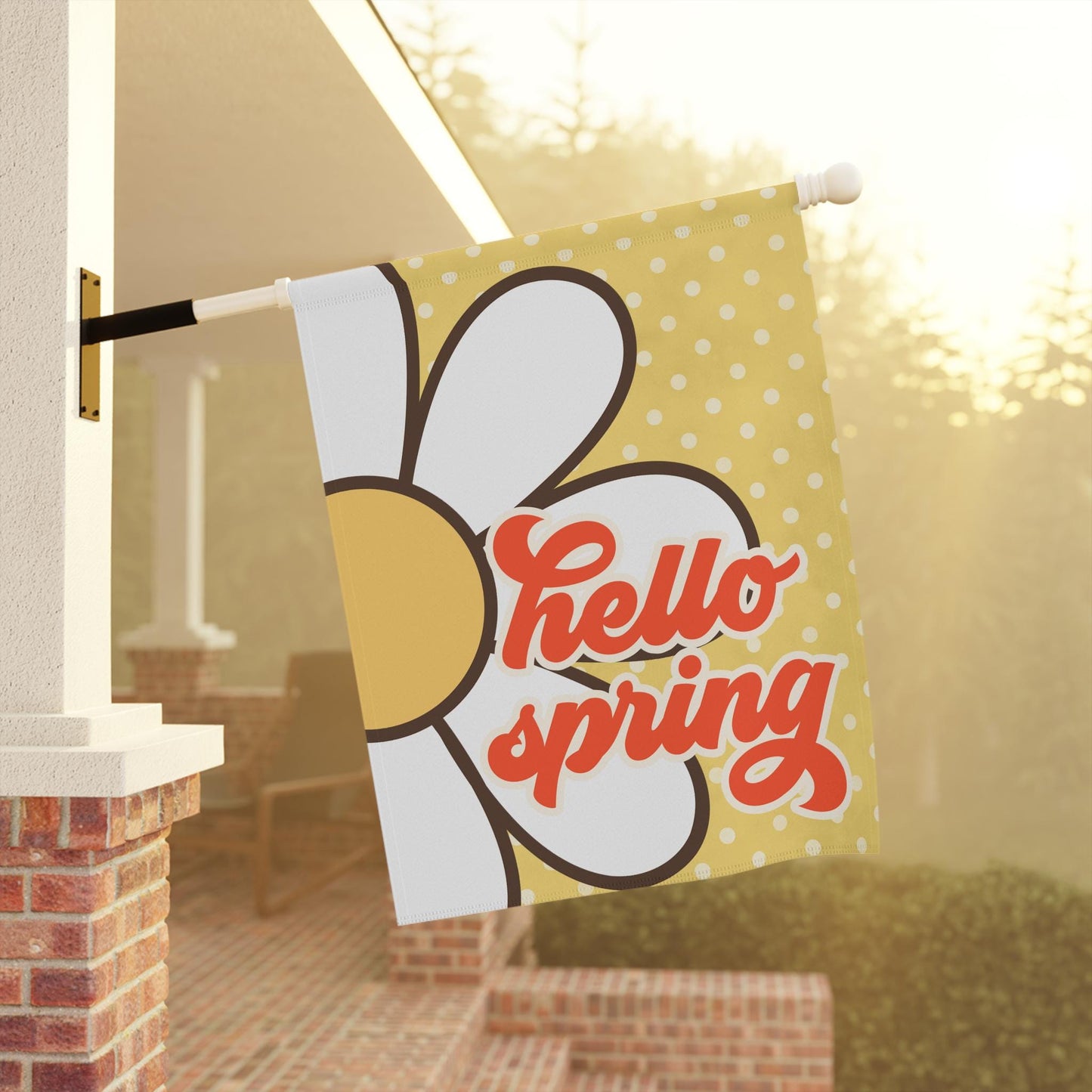 Hello Spring Daisy Garden and House Flag
