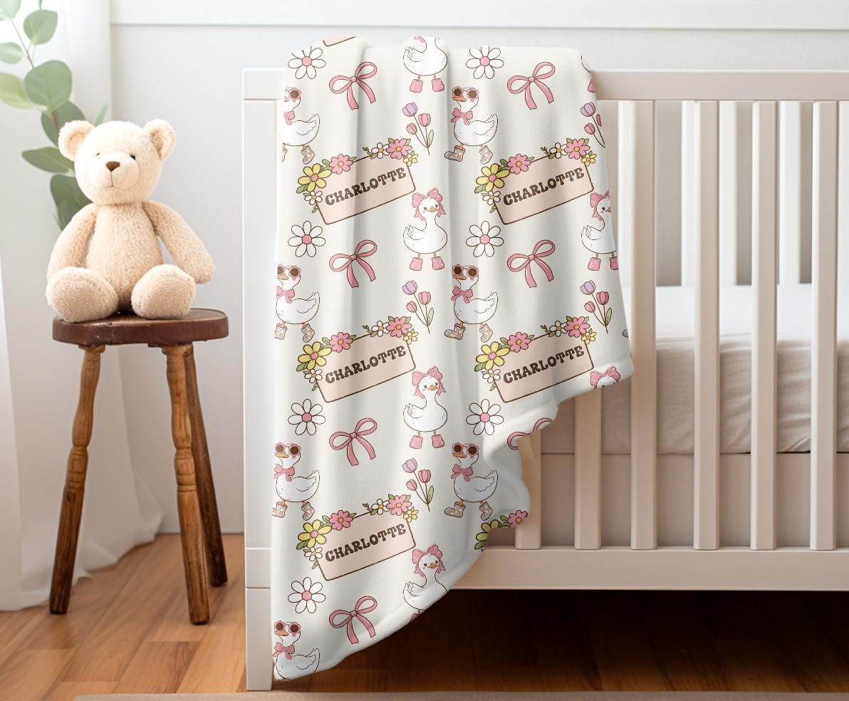 Personalized Goose Blanket - Custom Name Blanket for New Moms and Kids Blankets