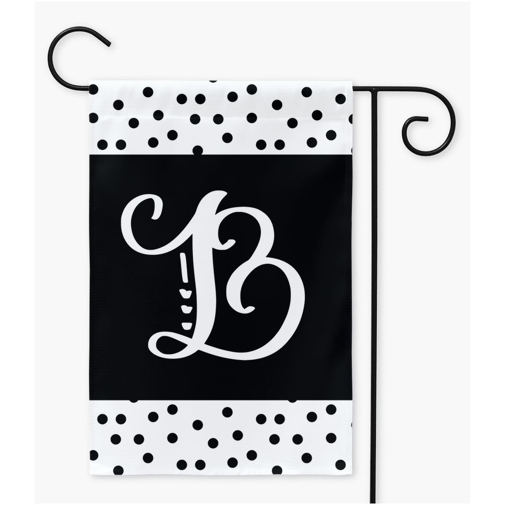 Monogram Polka Dot Garden Flag Flag