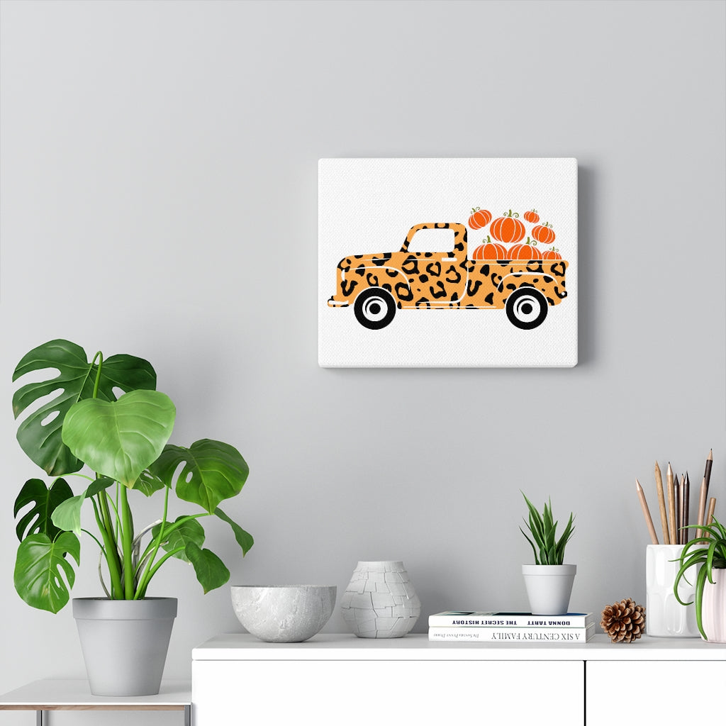 Leopard Pumpkin Truck Canvas Gallery Wrap Canvas