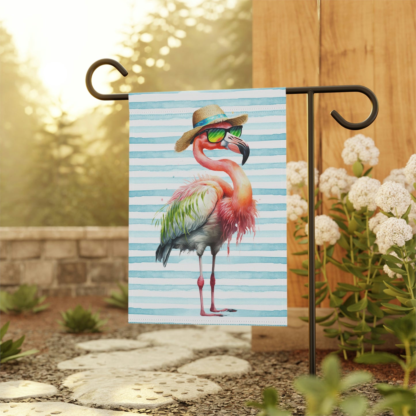 Flamingo Summer Beach Garden Flag