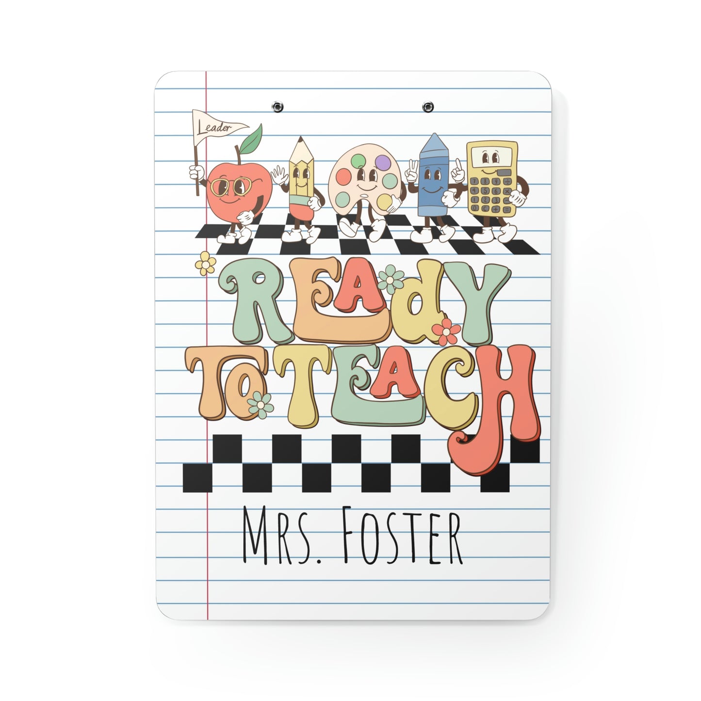 Personalized Teacher Clipboard, Teacher Appreciation Gift, Custom Monogram Clip Board, Retro, Monogram Teacher Gift, Back to School