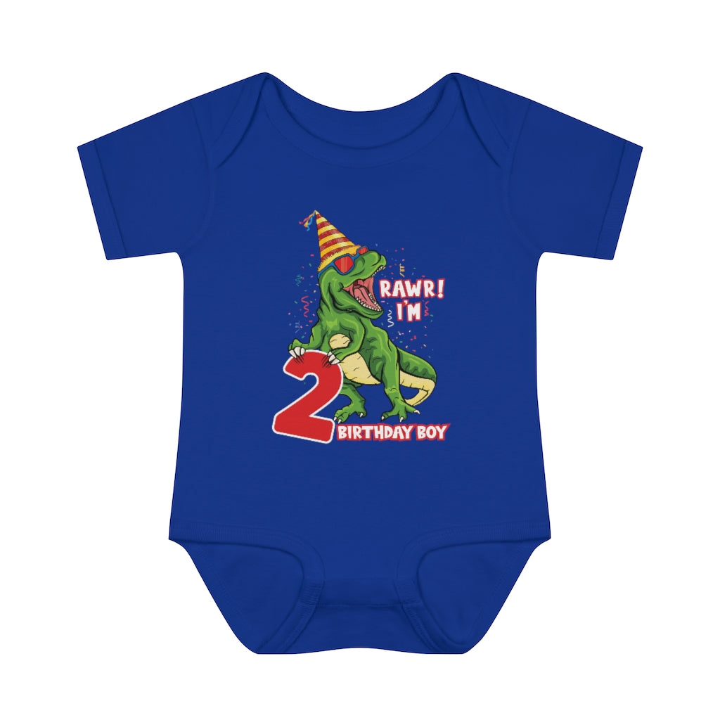 Rawr I'm Two Infant Baby Rib Bodysuit Kids clothes