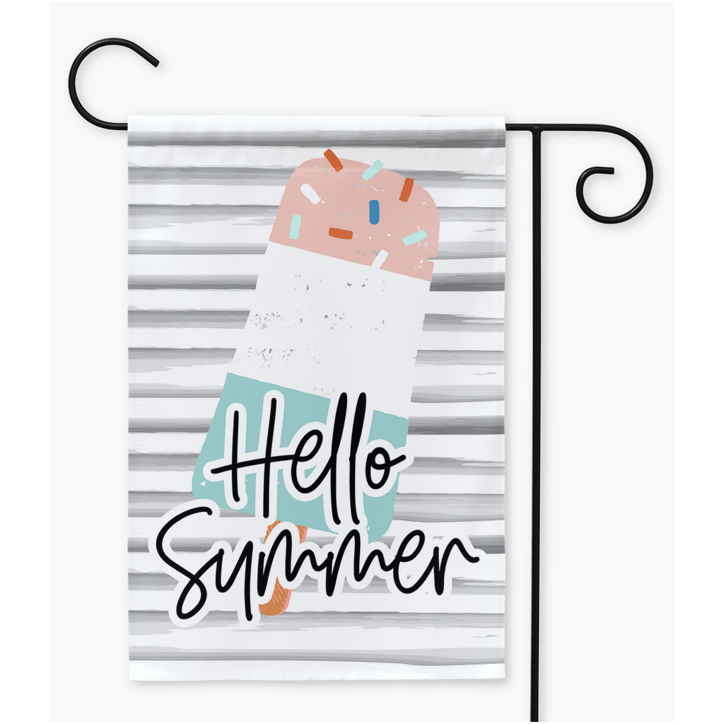 Hello Summer Popsicle Garden Flag Flag