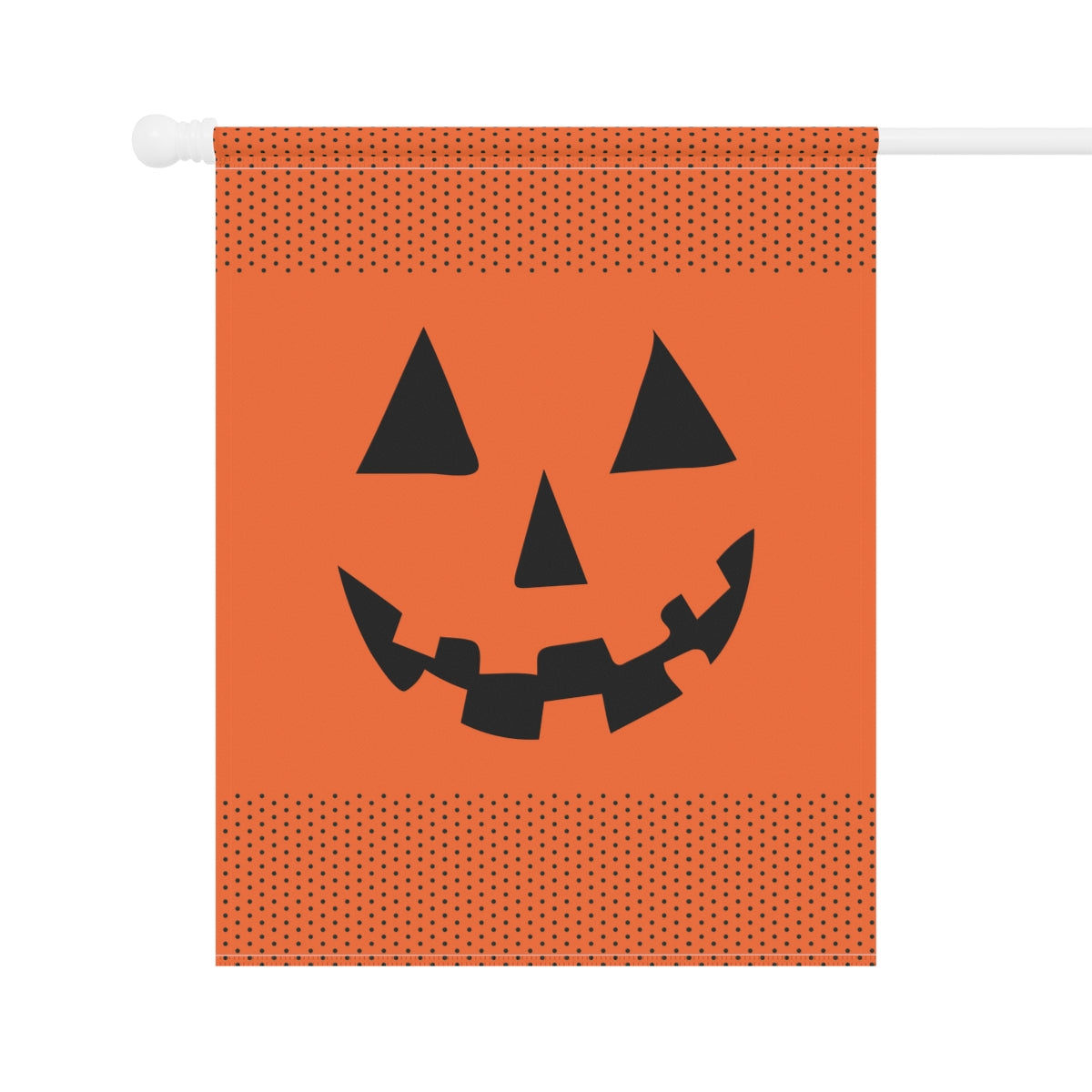 Orange and Black Pumpkin Face House Flag