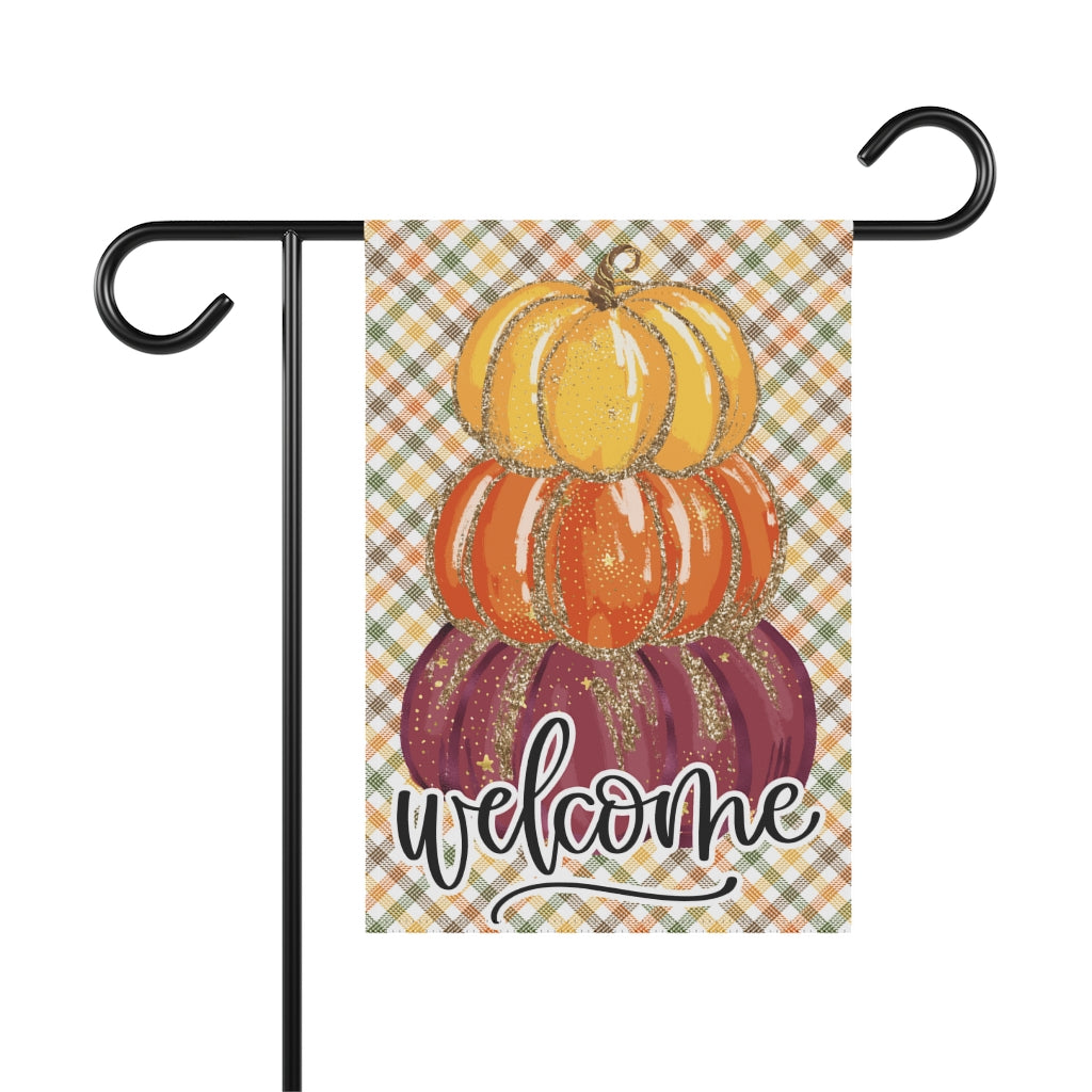 Pumpkin Stack Fall Welcome Flag