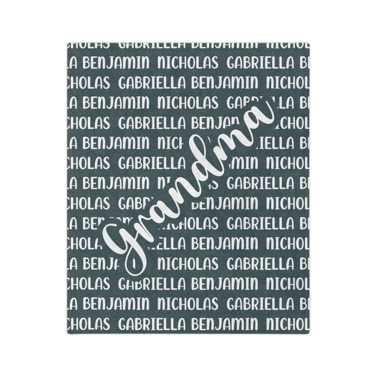 Grandchildren Name Minky Blanket for Grandma