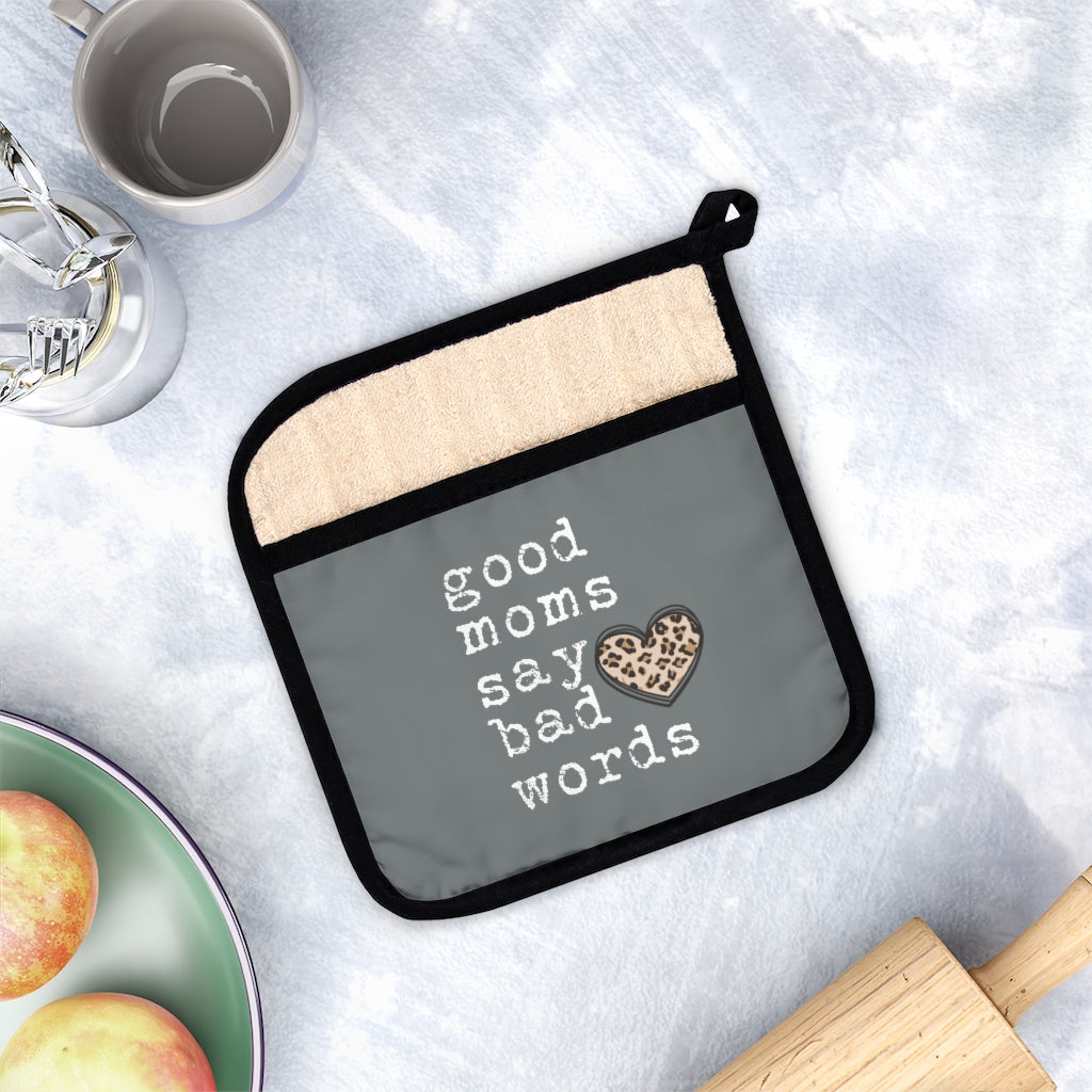 Good Moms Say Bad Words, Funny Mom Gift, Mom Christmas Gift, Bad Moms Club, Best Friend Gift, Sarcastic Kitchen, Pot holder Home Decor