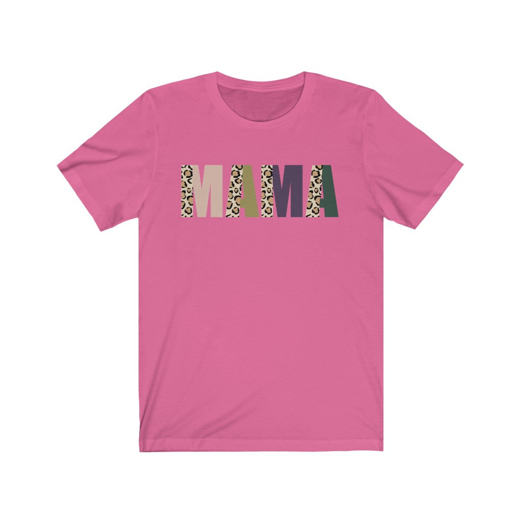 Mama Split Leopard Short Sleeve Tee T-Shirt