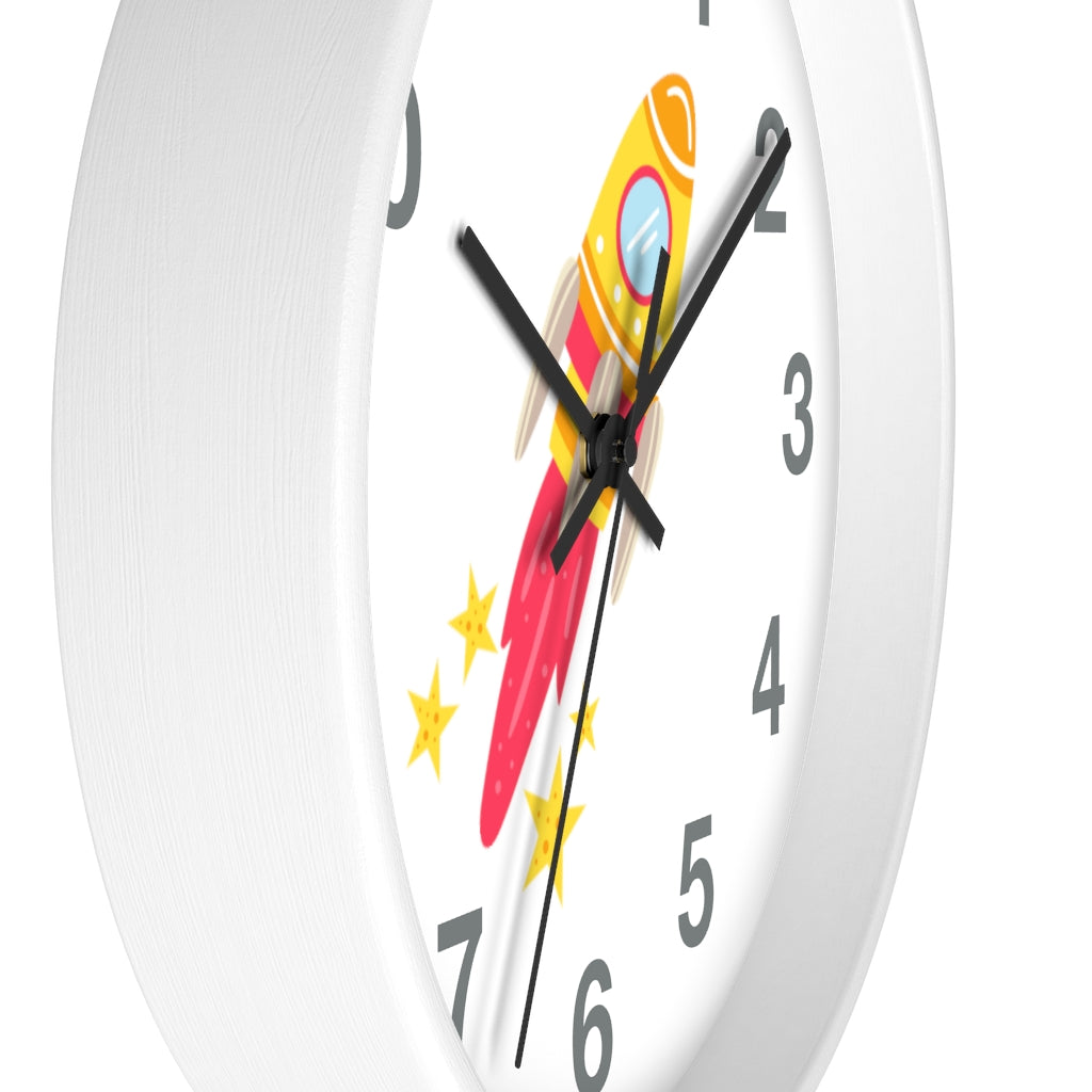 Rocket Ship Wall clock, Space Themed Decor, Astronaut Clock Home Decor