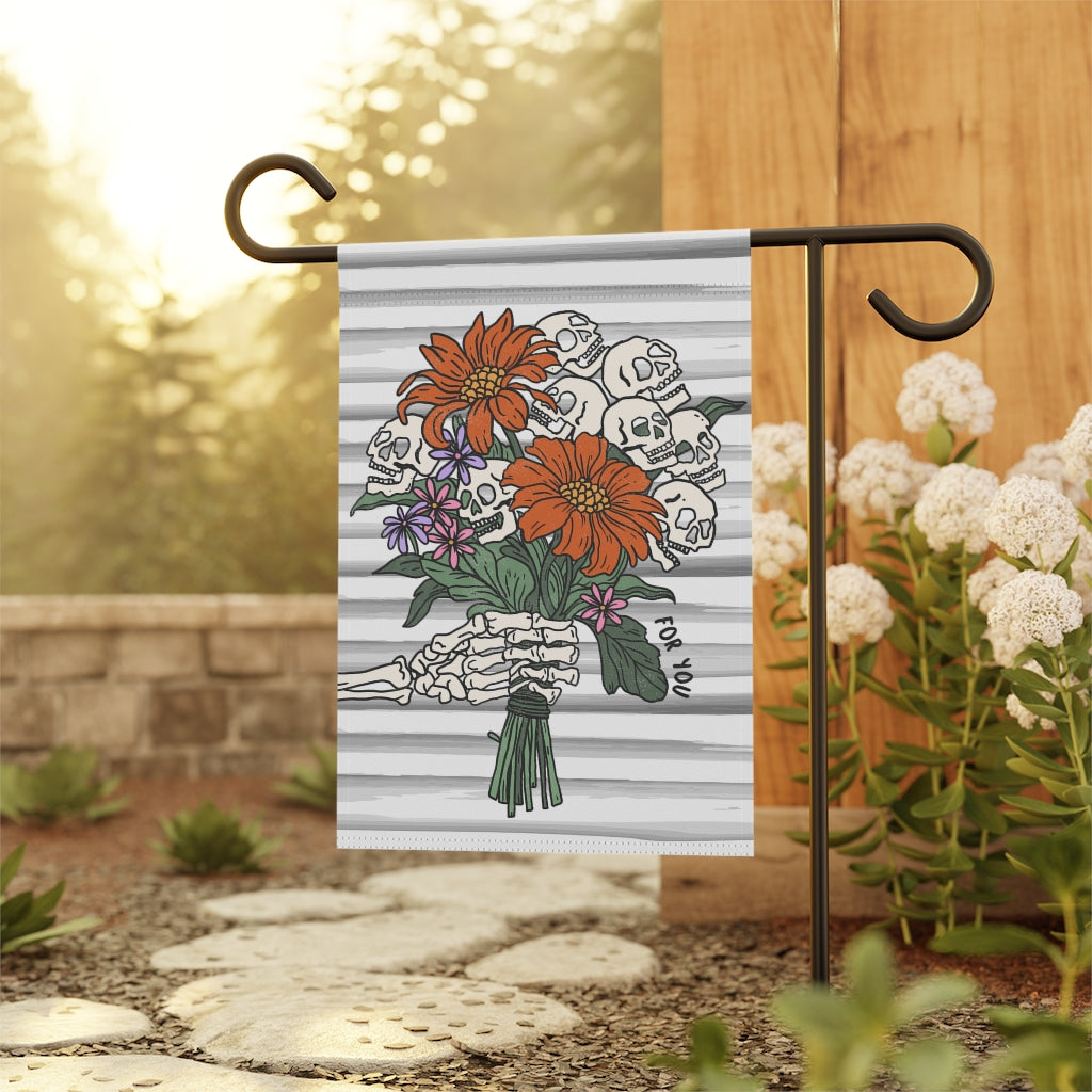 Skeleton Bouquet Garden Flag