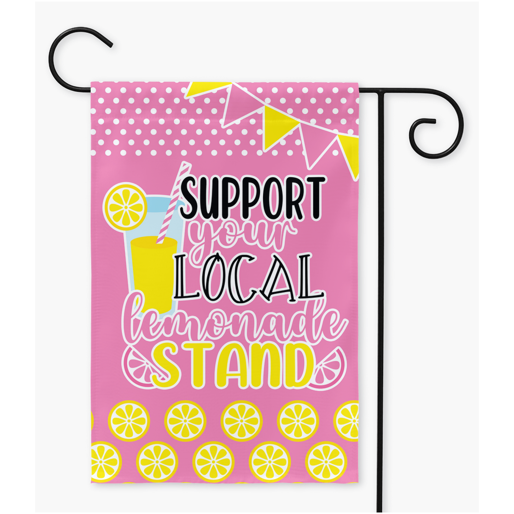 Pink Lemonade Stand Garden Flag Flag