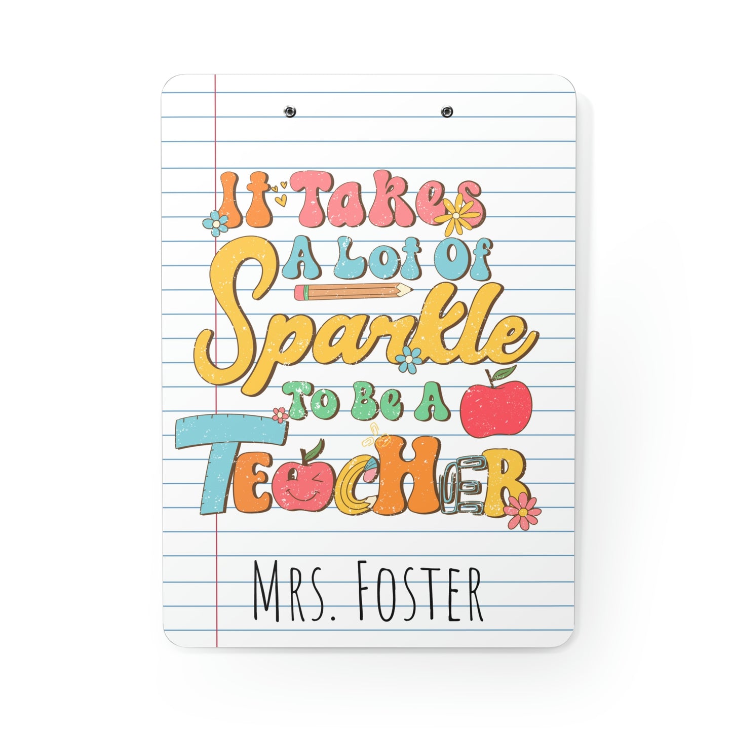 Personalized Teacher Clipboard, Teacher Appreciation Gift, Custom Monogram Clip Board, Retro, Monogram Teacher Gift, Back to School