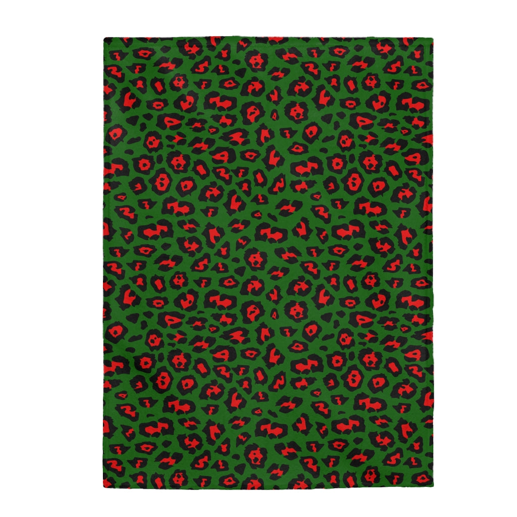 Christmas Leopard Velveteen Plush Blanket All Over Prints