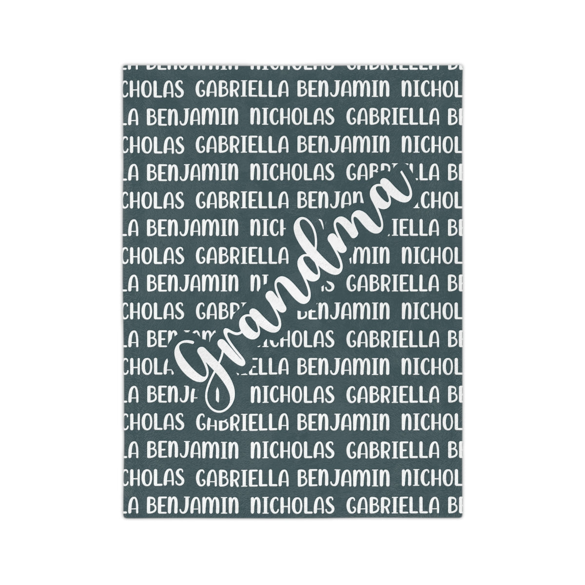 Grandchildren Name Minky Blanket for Grandma