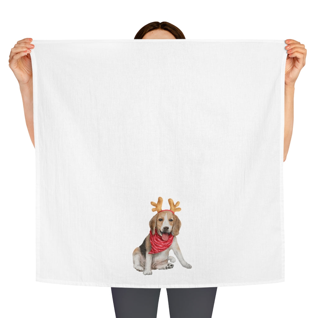 Christmas Beagle Tea Towel, Beagle Lover, Christmas Kitchen Towel, Watercolor Beagle, Dog Lover, Beagle Kitchen Decor, Dog Christma Home Decor