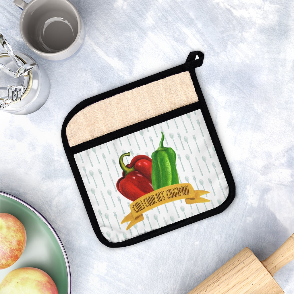 Chili Cook Off Champion, Chili Cook Off Winner, Chili Cook Off Prizes, Chili Pot Holder with Pocket Home Decor