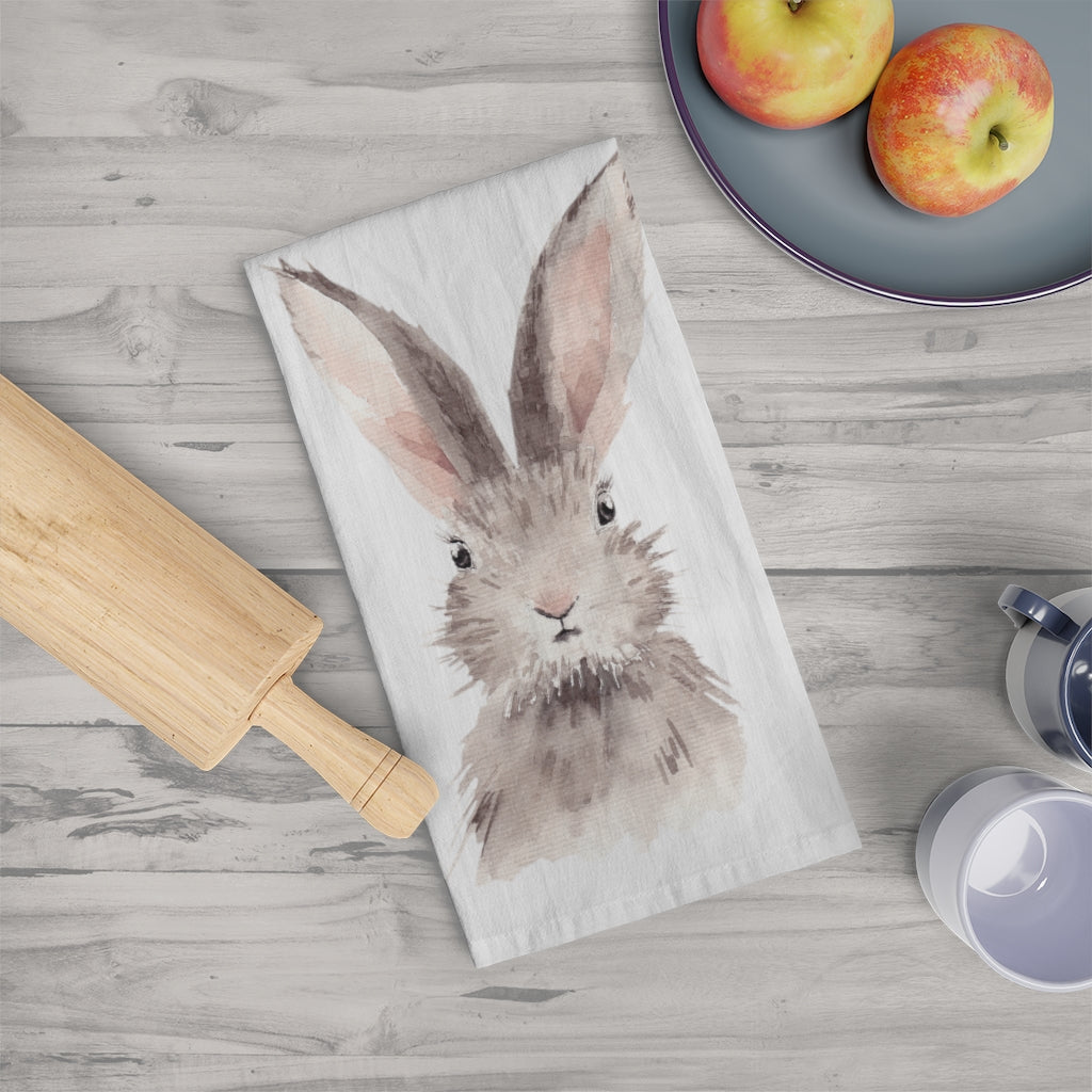Spring Tea Towel, Easter Bunny Towel, Kitchen Towel, Table Linens, Easter Party Decor, Happy Easter, Easter Gift Spring Decor, Dish Towel Home Decor