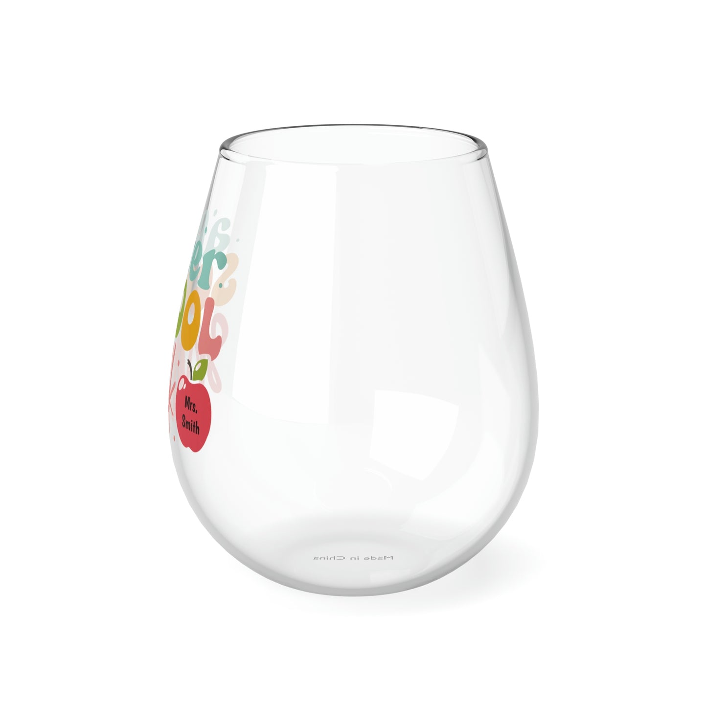 After School Snack Stemless Wine Glass Teacher Gift