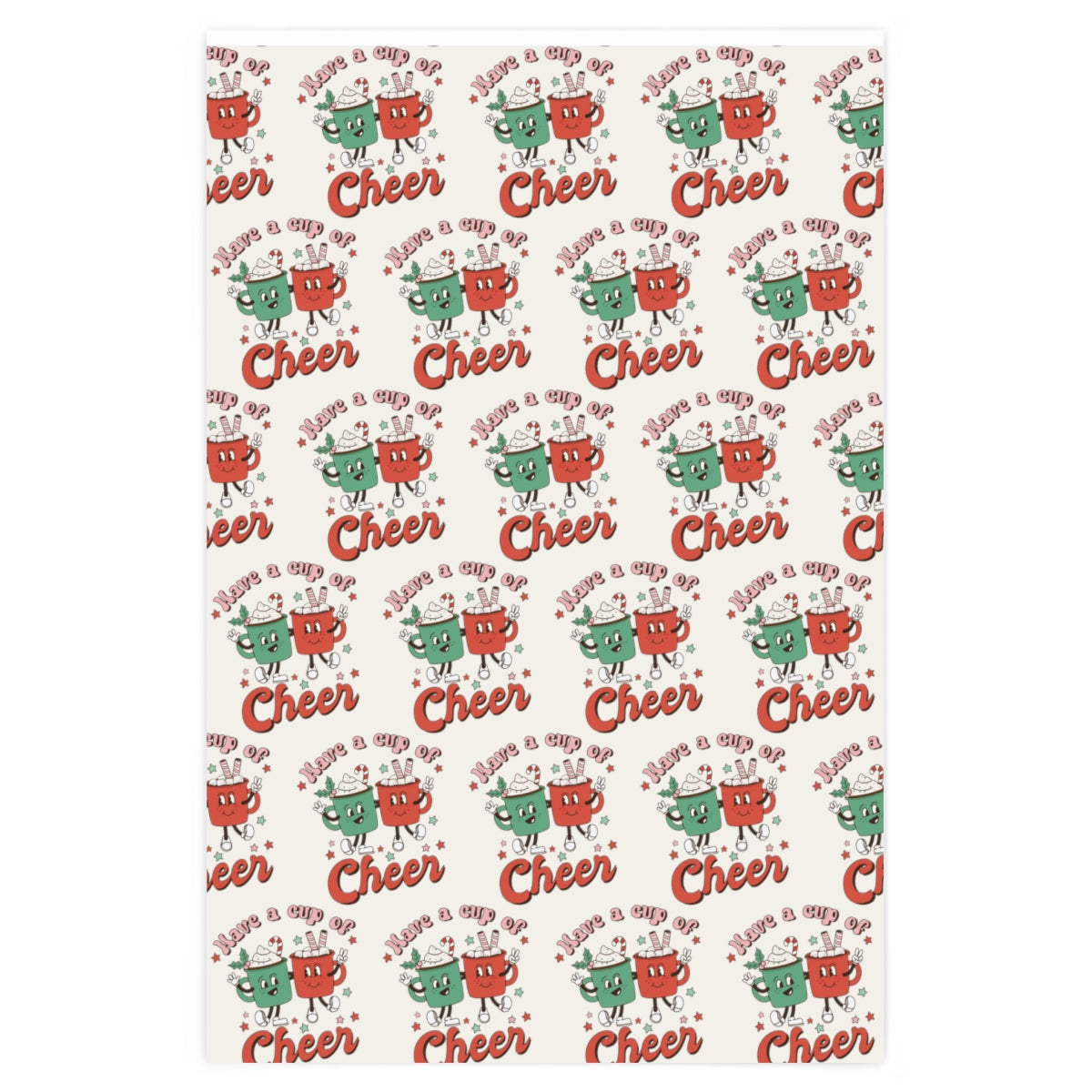 Retro Christmas Wrapping Paper - Cup of Cheer