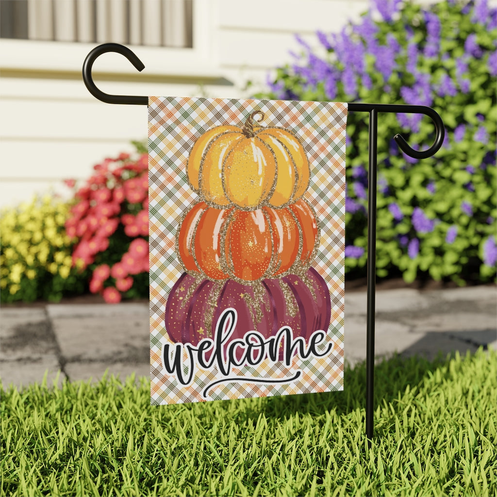Pumpkin Stack Fall Welcome Flag