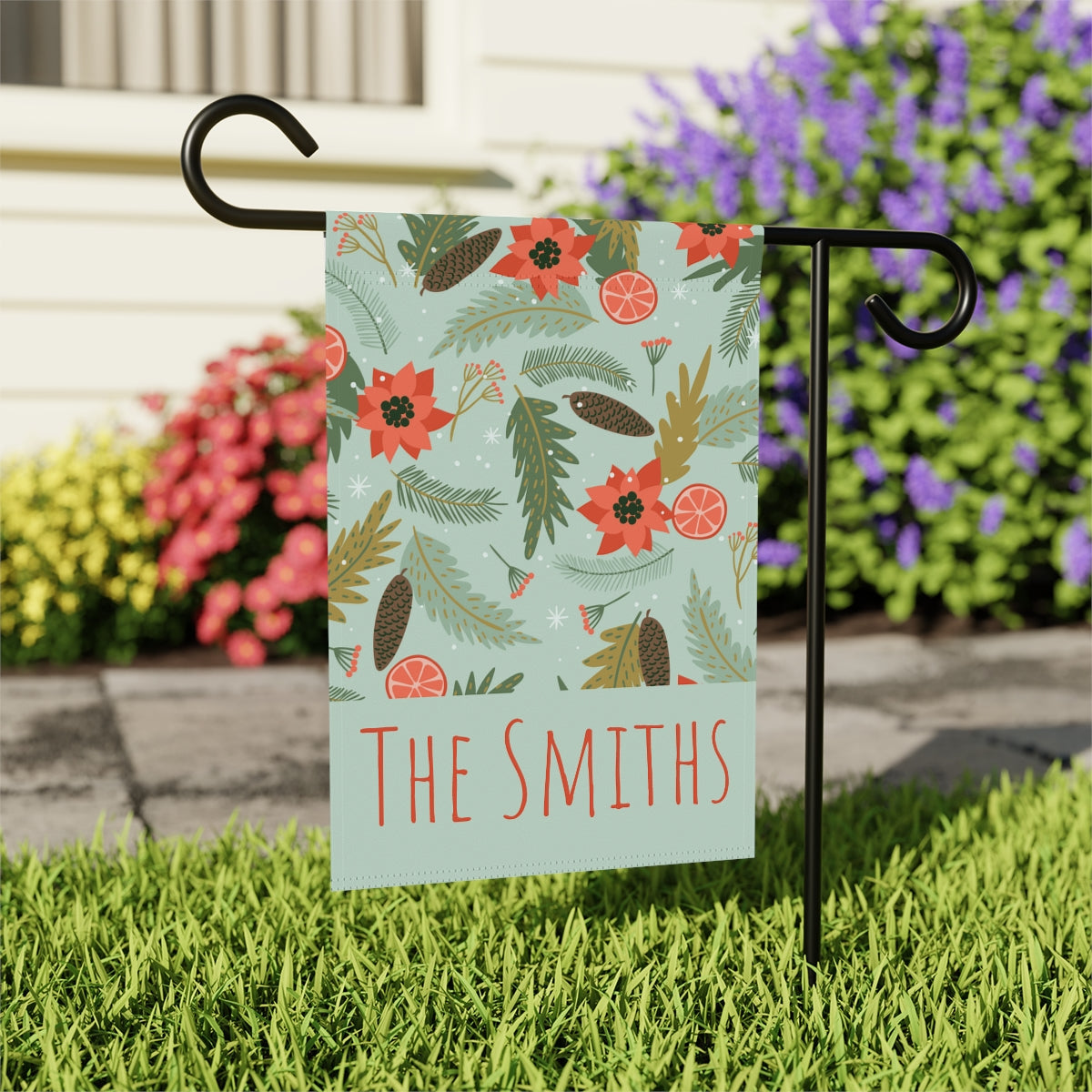 Mint Green Christmas Ornament Garden Flag