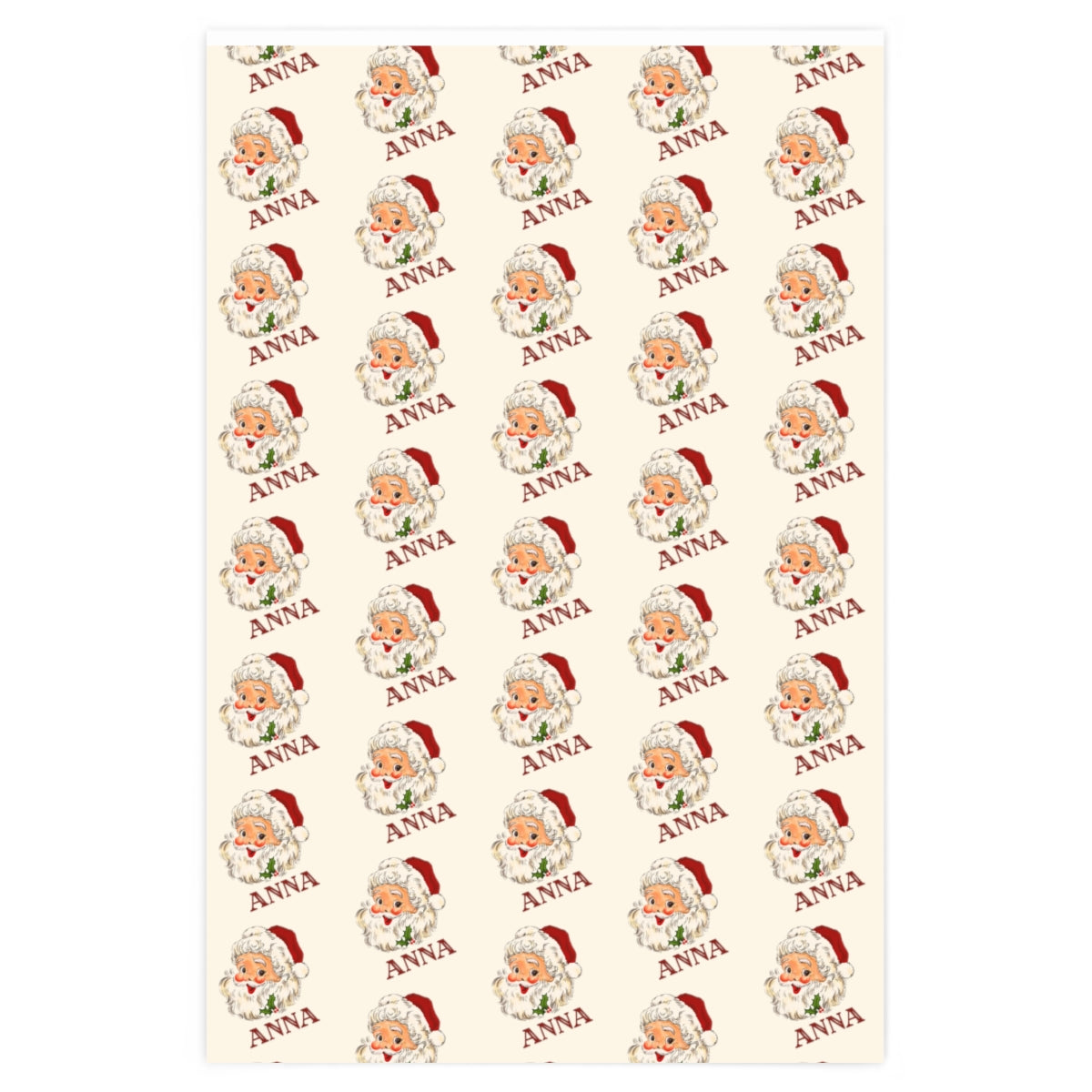 Personalized Vintage Santa Christmas Wrapping Paper