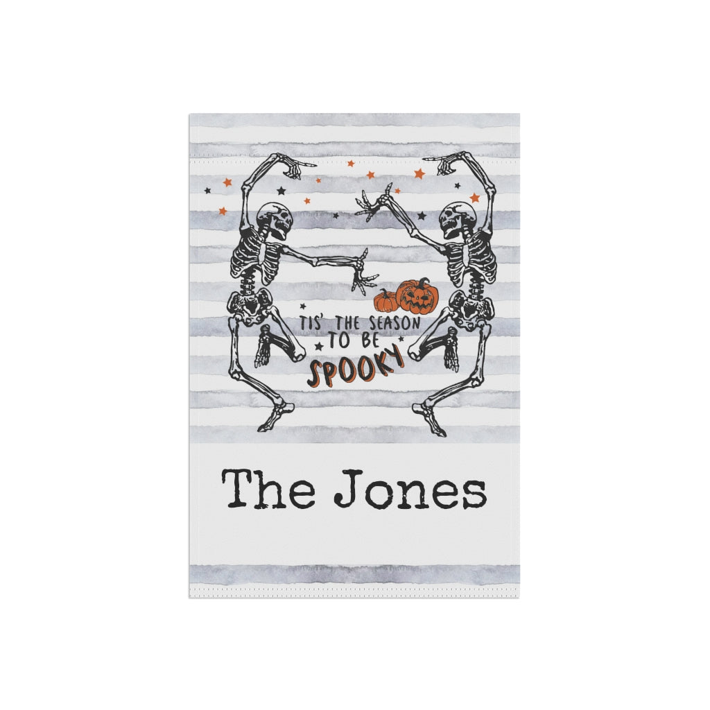 Personalized Halloween Garden Flag with Dancing Skeletons