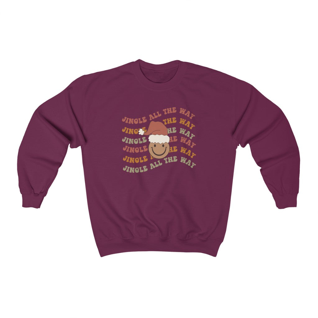 Retro Christmas Sweatshirt, Jingle All The Way, Holiday Sweaters For Women, Christmas Sweater, Hippie Holiday Shirt, Crewneck, UNISEX, 70s Sweatshirt