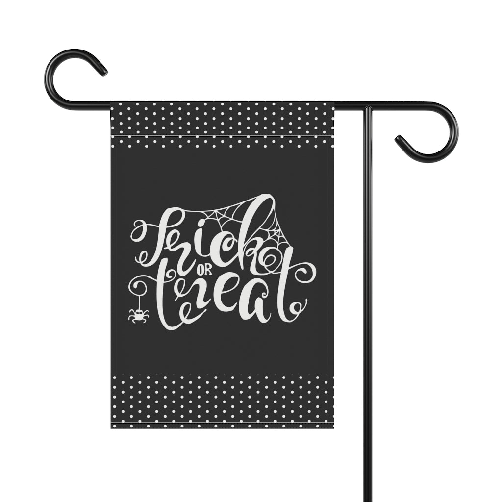 Trick or Treat Black and White Garden Flag Home Decor