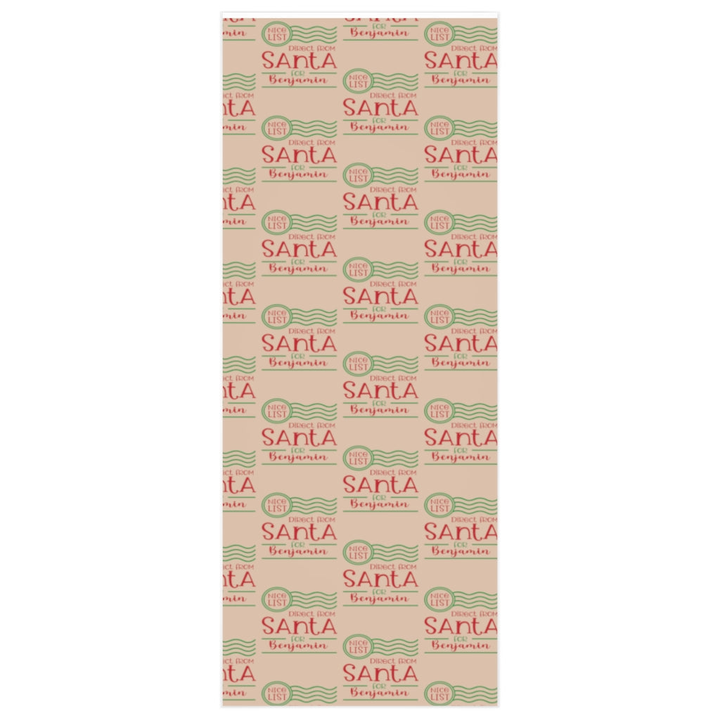 Custom Wrapping Paper, From Santa, Nice List, Kraft Colored - Premium Home Decor - Just $18.99! Shop now at Nine Thirty Nine Design