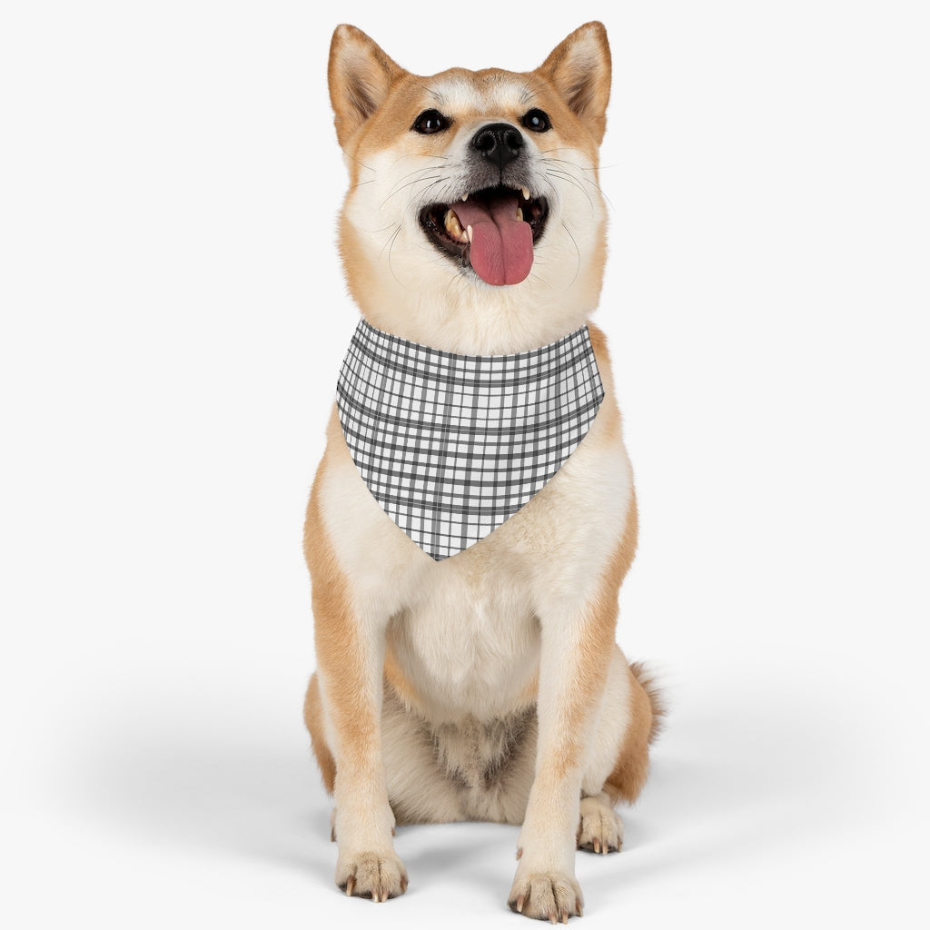 Plaid Pet Bandana Collar, Pet Bandana, Black and White Pet Collar, Buffalo Plaid, Fall Pet Bandana Pets