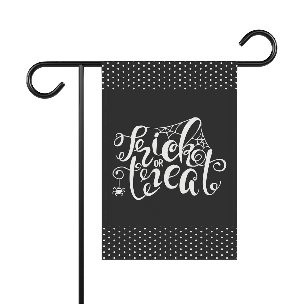 Trick or Treat Black and White Garden Flag Home Decor