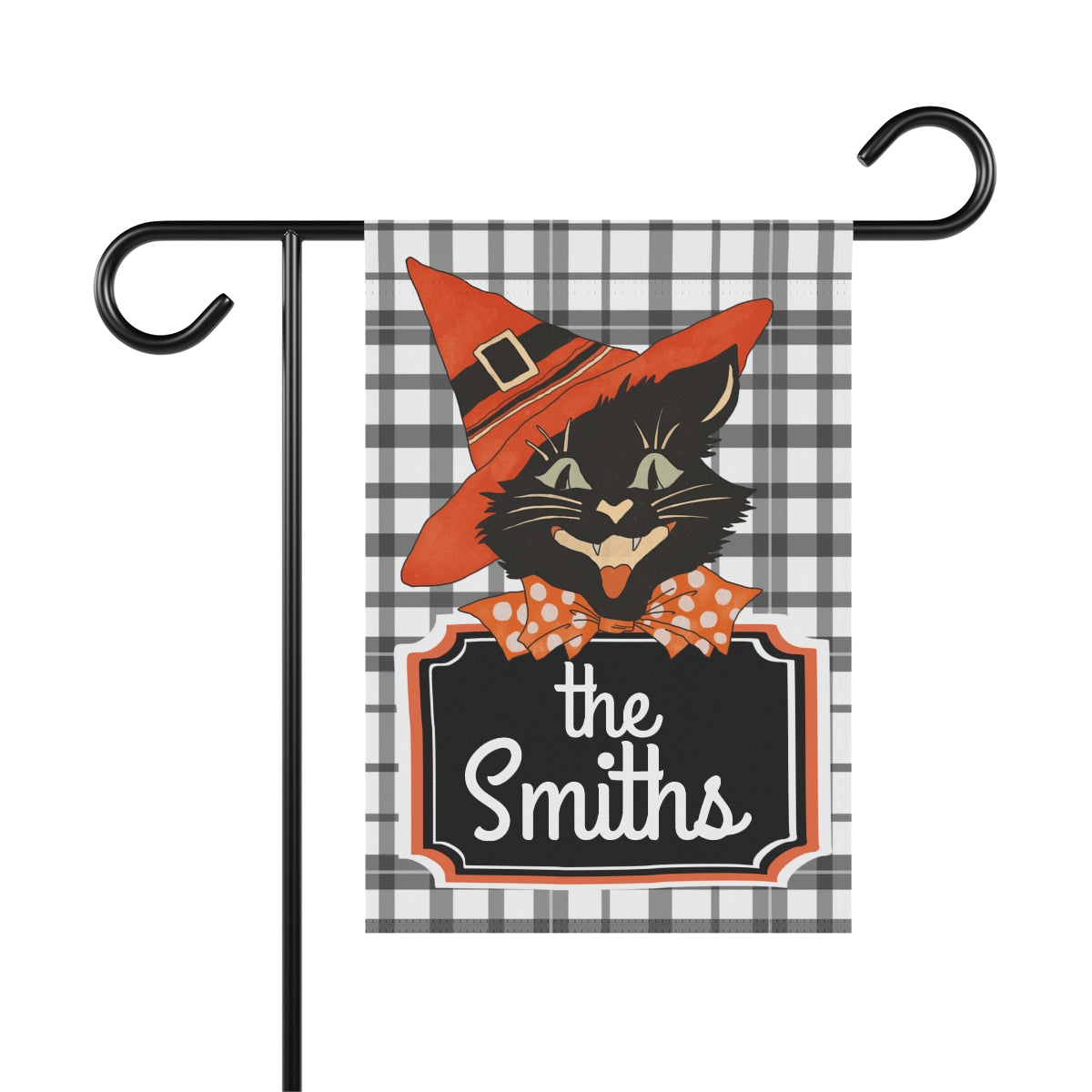 Vintage Halloween Cat Personalized Garden Flag